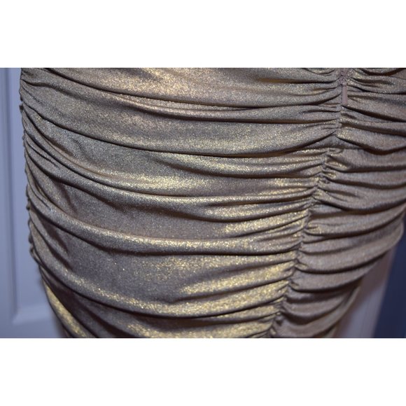 Cache Ruched Body-Con Jeweled Gold Dress XS - Picture 6 of 7